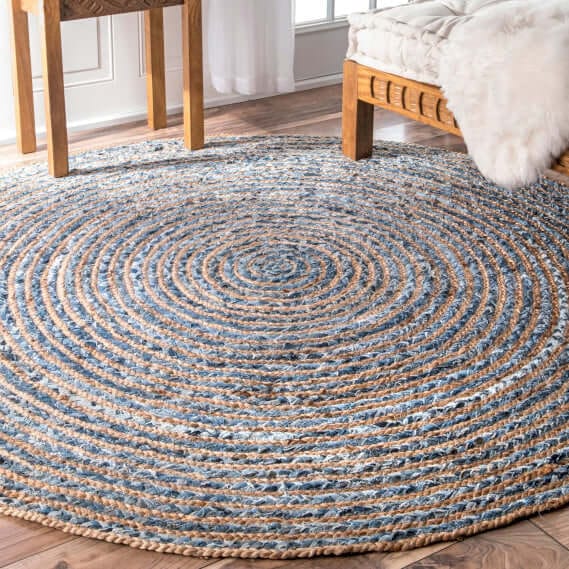 Eco Round Jute and Recycled Rainbow Cotton Rugs - planet-rainbow.co.uk