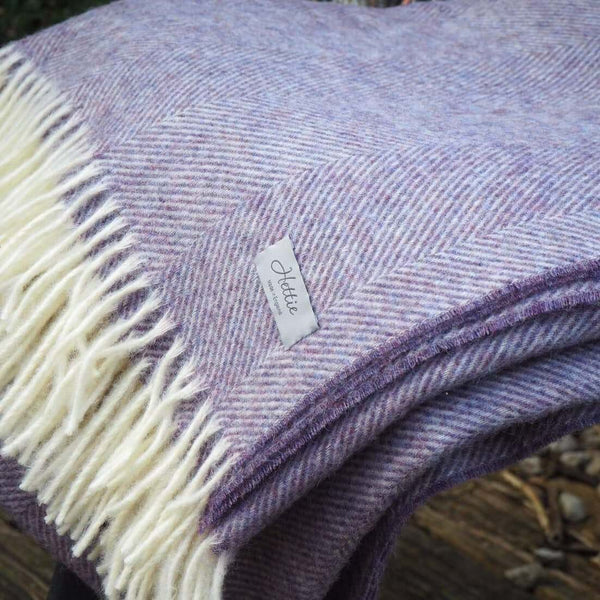 Quality Shetland Herringbone Pure New Wool Throw - planet-rainbow.co.uk